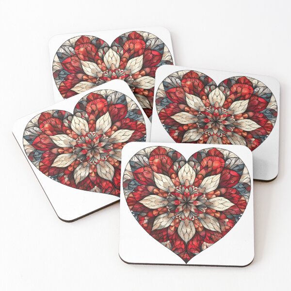 Item preview, Heart-shaped mandala designed and sold by HappyStickBike.