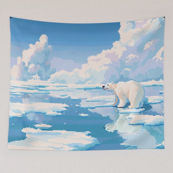 Item preview, Polar Bear enjoying a sunny day - Pixel art designed and sold by octoboobs.