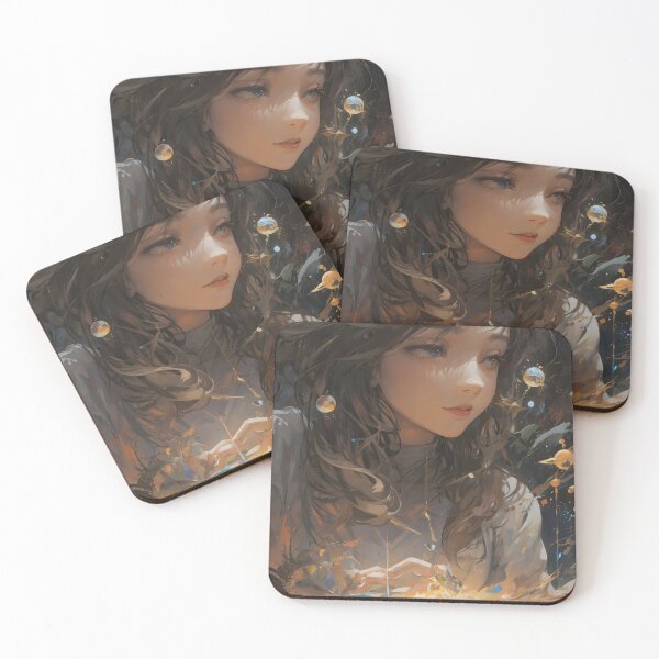Item preview, Anime Pastel Dreams hang poster without frame bedroom depicts a mysterious girl her dreams of planets brunette sleepy look designed and sold by naivnoia.