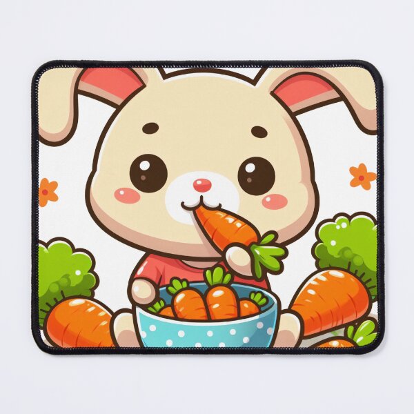 Item preview, Cartoon rabbit eating carrot designed and sold by MzulhilmiZam.