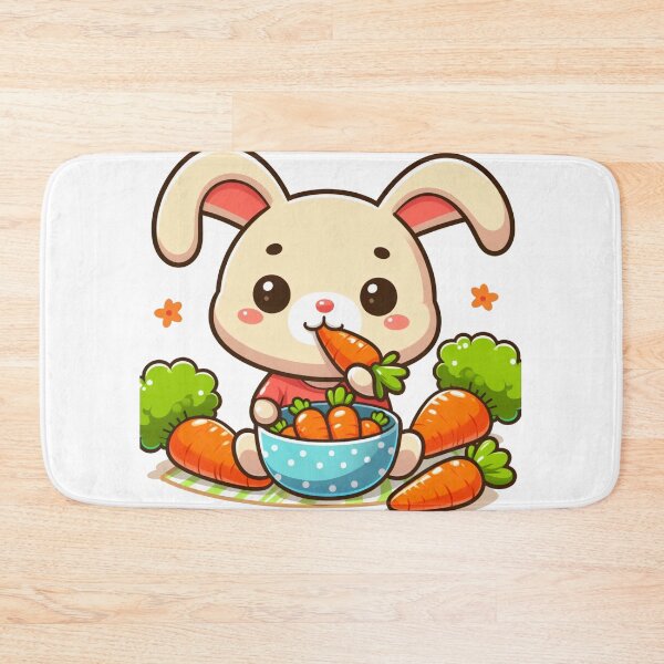 Item preview, Cartoon rabbit eating carrot designed and sold by MzulhilmiZam.