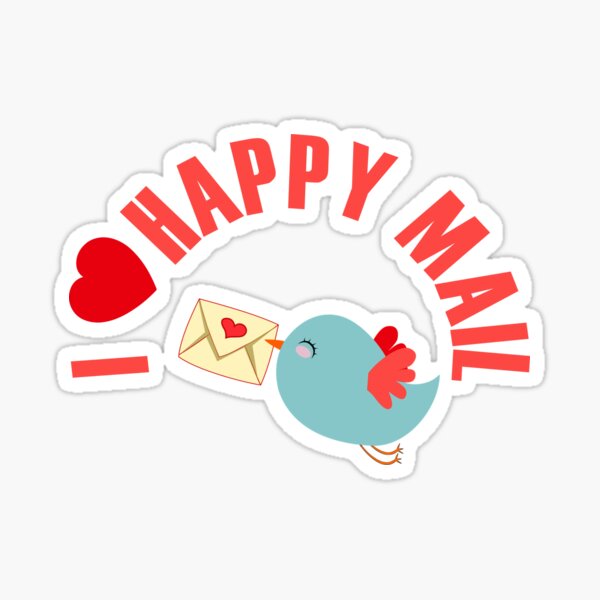 Die Cut Bow Sticker. Personalised Cute Happy Post, Happy Mail