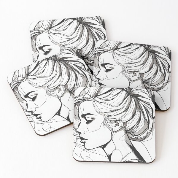 Item preview, Monochrome Mastery: Abstract Portrait Line Art in Black & White - Rafaela designed and sold by BPMagic.