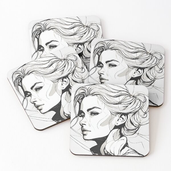 Item preview, Monochrome Mastery: Abstract Portrait Line Art in Black & White - Ray designed and sold by BPMagic.