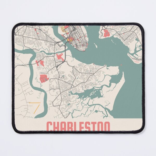 Item preview, Charleston City Map Chalk Retro City Map Poster designed and sold by Peek-Designs.