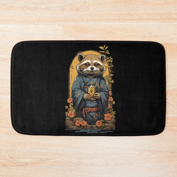 Item preview, Cute Raccoon Dog Japanese Sake Vintage Art designed and sold by LuminOrb.