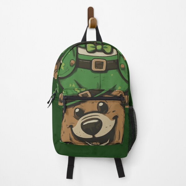Item preview, St Patricks Day Grizzly Bear Lucky Shamrock designed and sold by Feline Rockstars.