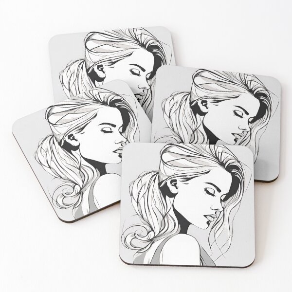 Item preview, Monochrome Mastery: Abstract Portrait Line Art in Black & White - Robin designed and sold by BPMagic.