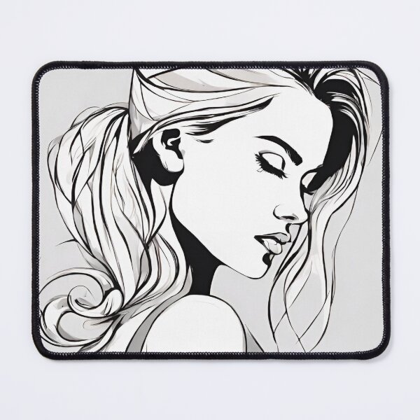 Item preview, Monochrome Mastery: Abstract Portrait Line Art in Black & White - Robin designed and sold by BPMagic.