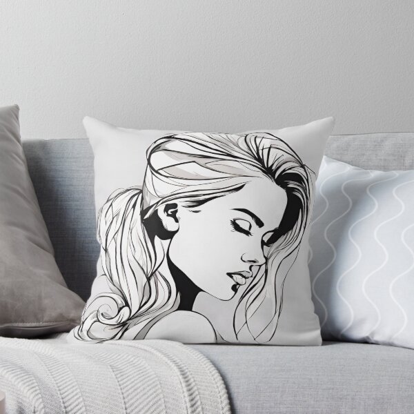 Item preview, Monochrome Mastery: Abstract Portrait Line Art in Black & White - Robin designed and sold by BPMagic.