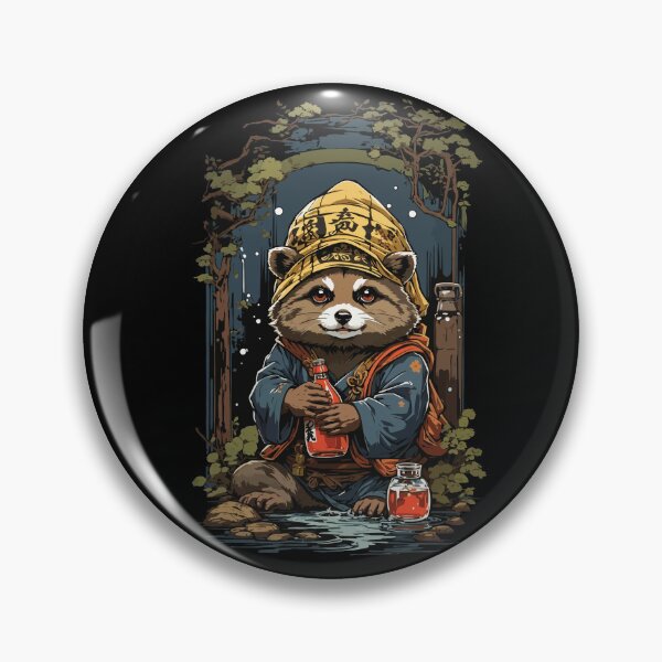 Artikelvorschau, Marderhund Japanischer Sake Vintage Japan Kunst entworfen und verkauft von LuminOrb.