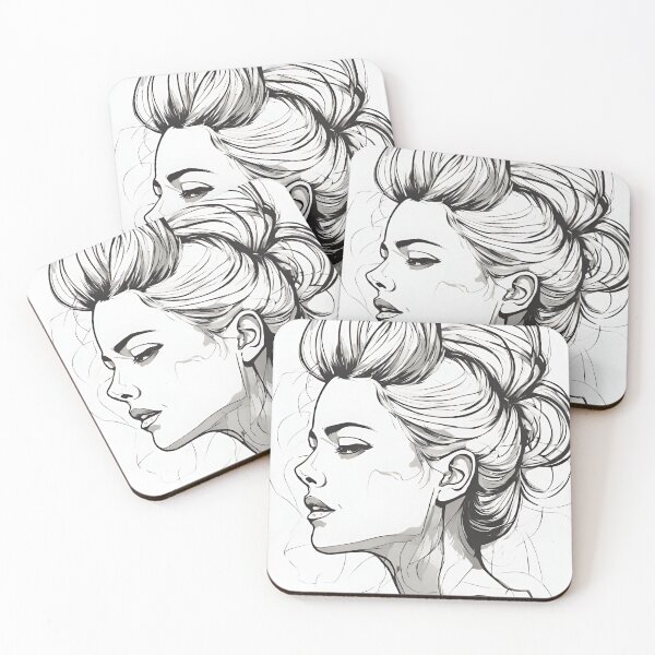 Item preview, Monochrome Mastery: Abstract Portrait Line Art in Black & White - Rolanda designed and sold by BPMagic.