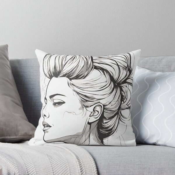 Item preview, Monochrome Mastery: Abstract Portrait Line Art in Black & White - Rolanda designed and sold by BPMagic.