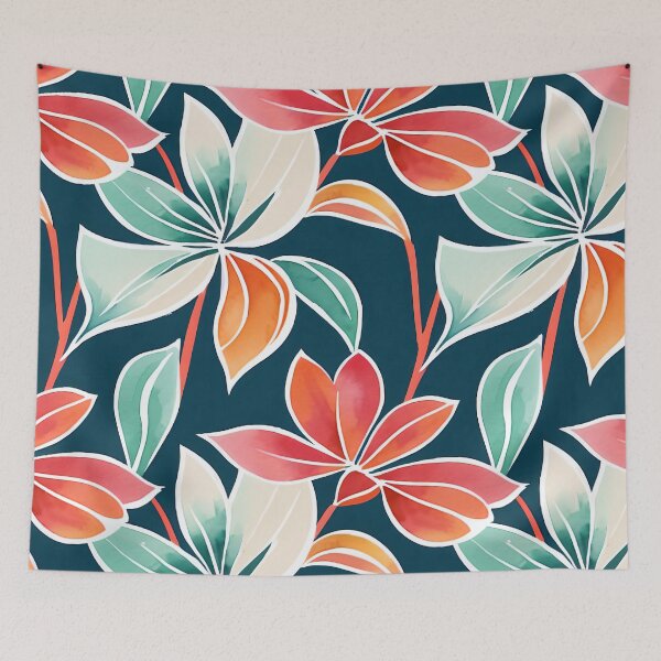 Item preview, Colorful stylish minimalist abstract flowers water color designed and sold by yeekazar.