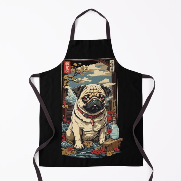 Item preview, Pug Dog In Vintage Japan Sake Art designed and sold by LuminOrb.
