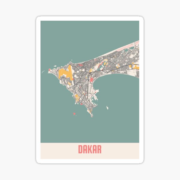 Item preview, Dakar City Map Chalk Retro City Map Poster designed and sold by Peek-Designs.