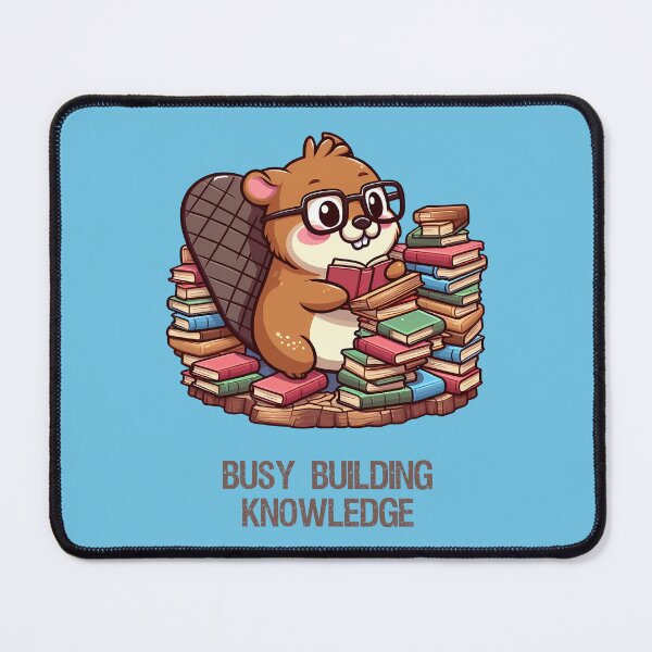 Item preview, Beaver building a dam out of books designed and sold by Irbisinthebox.