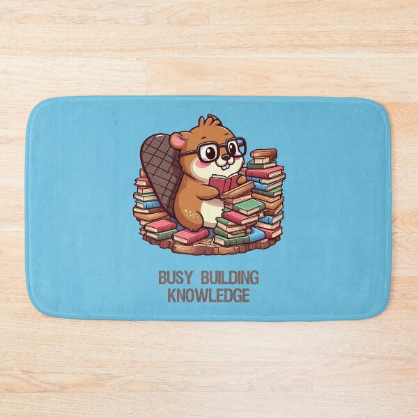 Item preview, Beaver building a dam out of books designed and sold by Irbisinthebox.