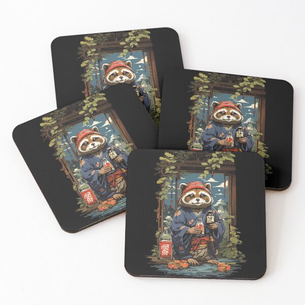Item preview, Vintage Art Raccoon Dog Japanese Sake designed and sold by LuminOrb.
