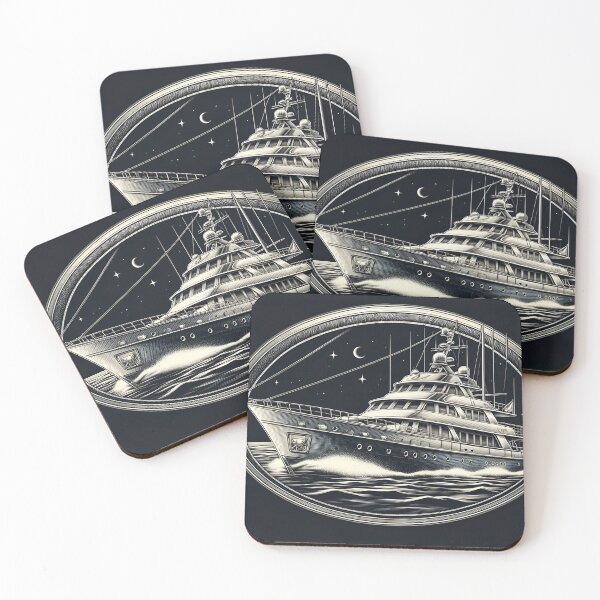 Item preview, Silver Serenity: Nostalgic Yacht in Luxury designed and sold by ByDigitalDream.