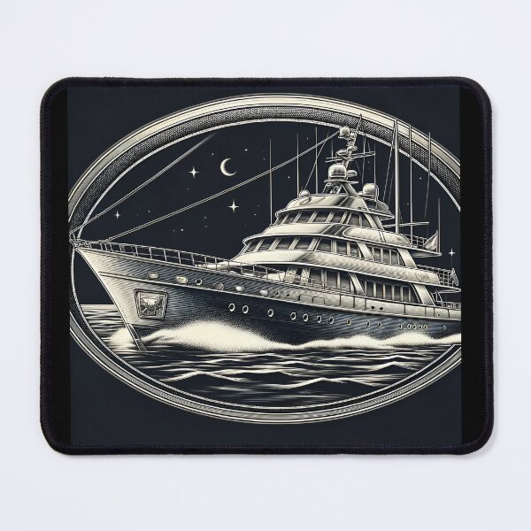 Item preview, Silver Serenity: Nostalgic Yacht in Luxury designed and sold by ByDigitalDream.