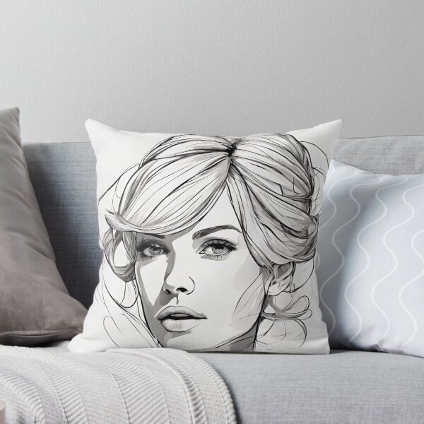 Item preview, Monochrome Mastery: Abstract Portrait Line Art in Black & White - Nala designed and sold by BPMagic.