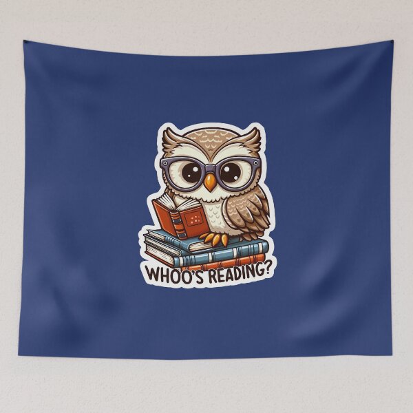 Item preview, Owl reading a book designed and sold by Irbisinthebox.