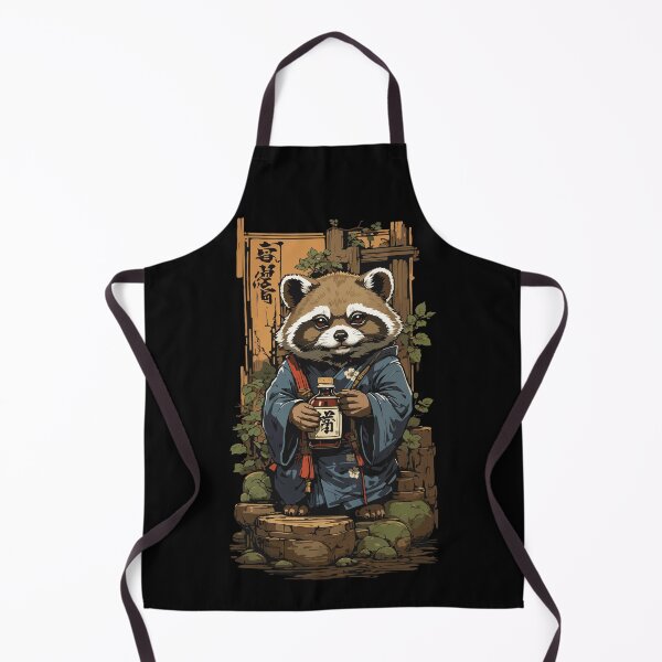 Item preview, Raccoon Dog Japanese Sake Vintage Art designed and sold by LuminOrb.