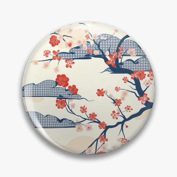 Item preview, Japanese Style Sky And Flower Pattern designed and sold by DreamBackDrops.