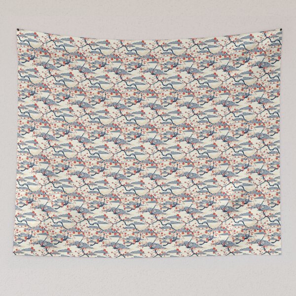 Item preview, Japanese Style Sky And Flower Pattern designed and sold by DreamBackDrops.