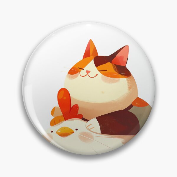 Item preview, Cat on Chicken Cartoon  designed and sold by Bwittaya.