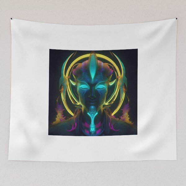 Item preview, bioluminescent neon fantasy god designed and sold by Artful Dreams.