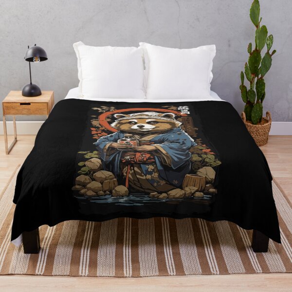 Item preview, Raccoon Dog Japanese Sake Vintage Kanji Art designed and sold by LuminOrb.