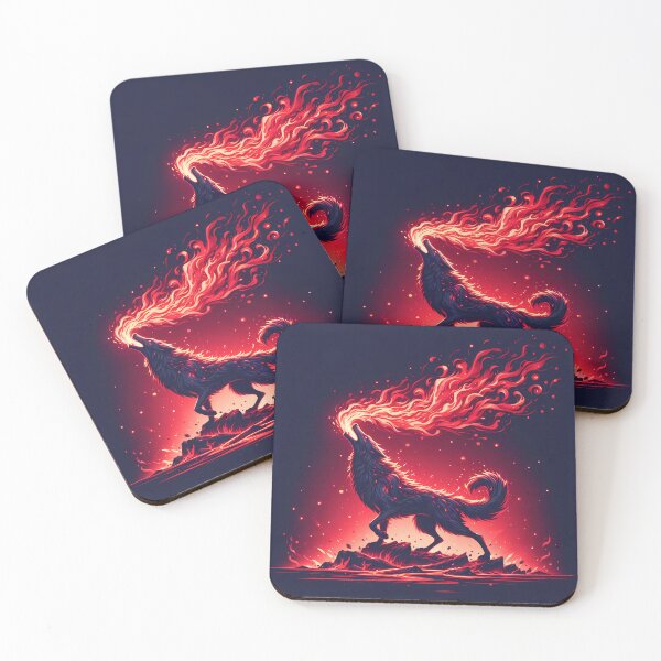 Item preview, Fire Lava Wolf Breathing Fire, Ai Generated Art  designed and sold by ACC .