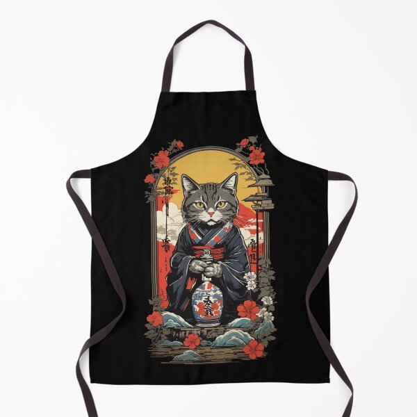 Item preview, Cat Vintage Japan Art Sake Poster Design designed and sold by LuminOrb.