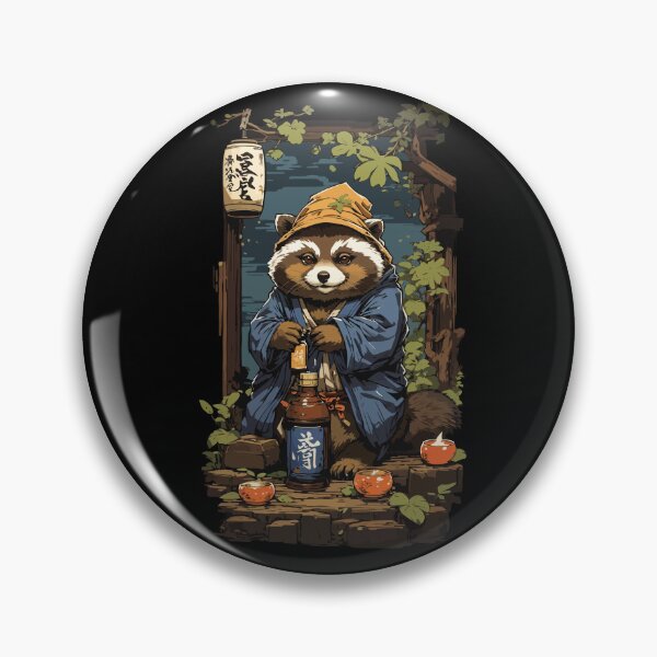 Artikelvorschau, Marderhund Japanischer Sake Kunst Retro Style entworfen und verkauft von LuminOrb.
