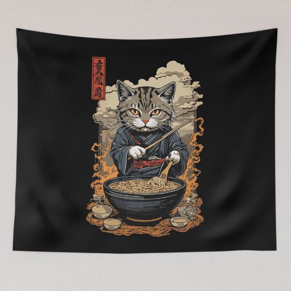 Item preview, Cat Aesthetic Ramen Noodle Soups Streetwear designed and sold by LuminOrb.