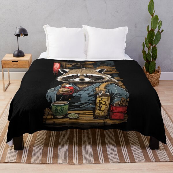 Item preview, Raccoon Japanese Sake and Vintage Art designed and sold by LuminOrb.