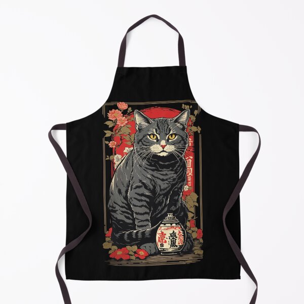 Item preview, Cat Vintage Japan Sake Art Retro Style designed and sold by LuminOrb.