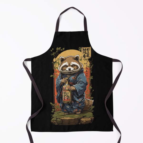 Item preview, Funny Raccoon Dog Japanese Sake Vintage Art designed and sold by LuminOrb.