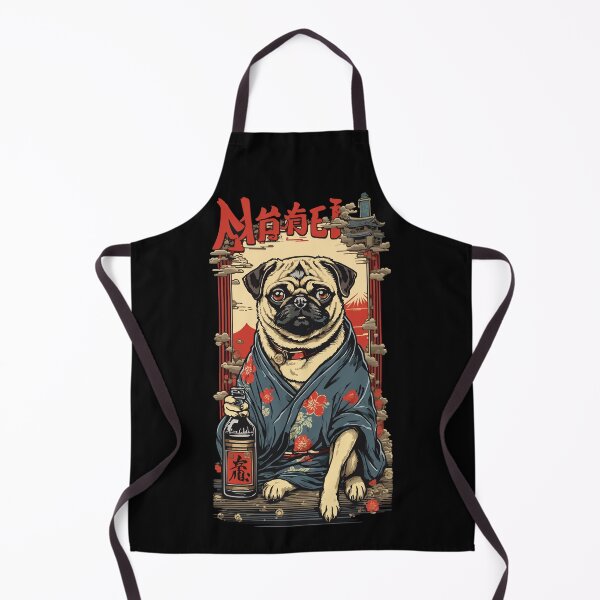 Item preview, Pug Dog Japanese Sake Vintage Art designed and sold by LuminOrb.