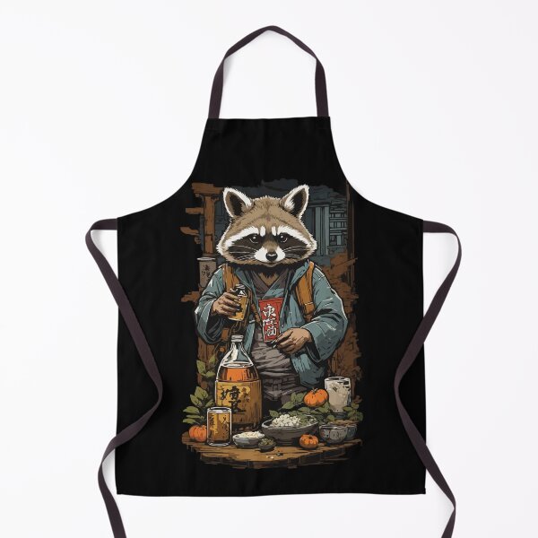 Item preview, Raccoon Japanese Sake Vintage Art with Kanji designed and sold by LuminOrb.