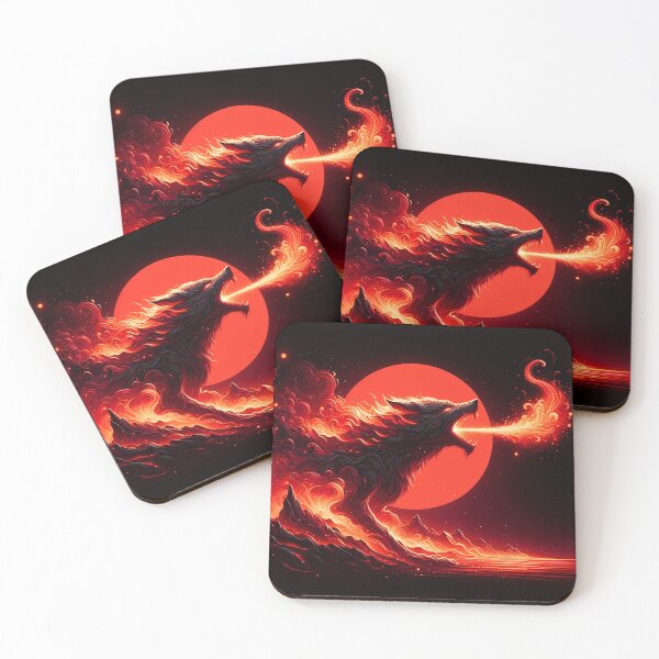 Item preview, Fire Lava Wolf Breathing Fire, Ai Generated Art  designed and sold by ACC .