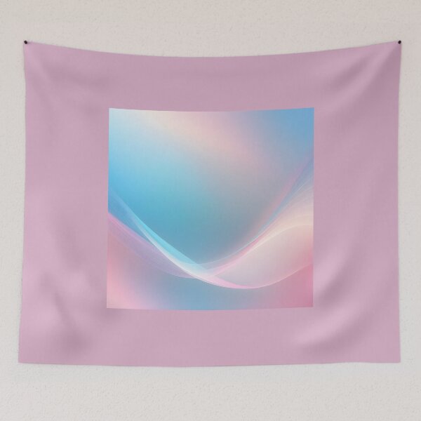 Item preview, Minimalistic abstract blurred background of light blue and pink colors in pastel gentle shades. Shining light through a thin weave flying in the wind. designed and sold by Super-Fox.