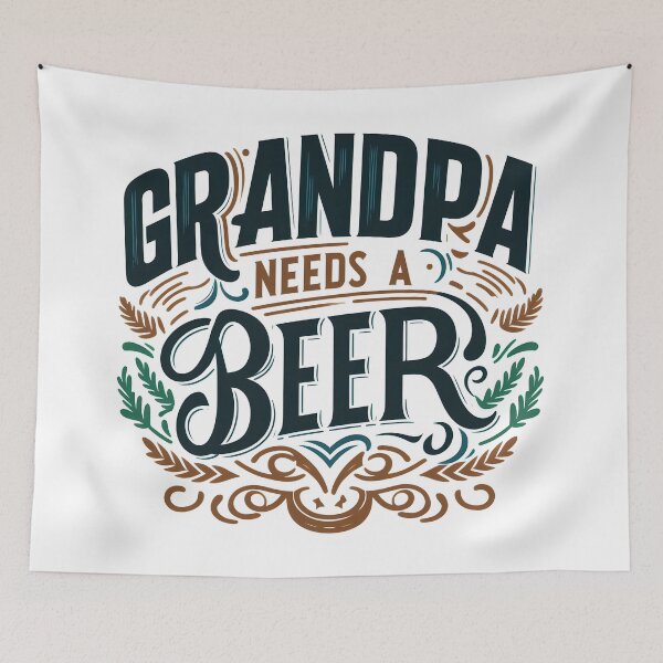 Item preview, Grandpa Needs a Beer, typography designed and sold by maxmaj.