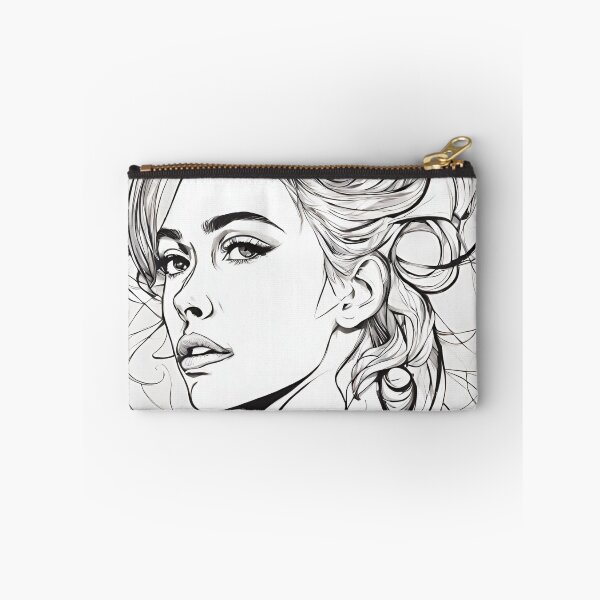 Item preview, Monochrome Mastery: Abstract Portrait Line Art in Black & White - Nicolina designed and sold by BPMagic.