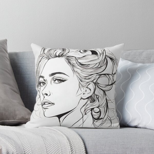 Item preview, Monochrome Mastery: Abstract Portrait Line Art in Black & White - Nicolina designed and sold by BPMagic.