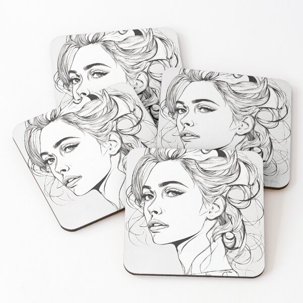 Item preview, Monochrome Mastery: Abstract Portrait Line Art in Black & White - Nicolina designed and sold by BPMagic.