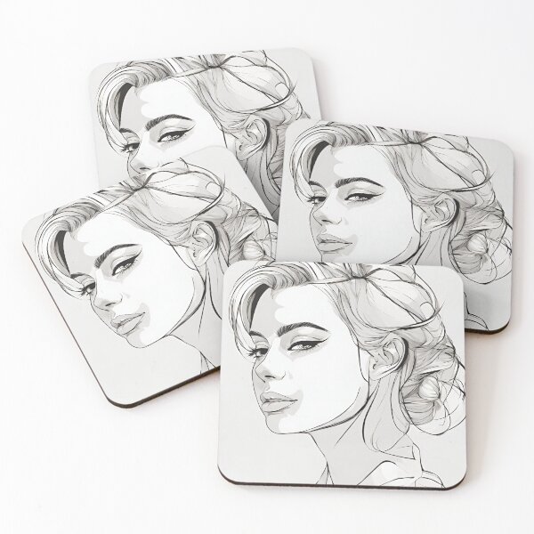 Item preview, Monochrome Mastery: Abstract Portrait Line Art in Black & White - Niki designed and sold by BPMagic.