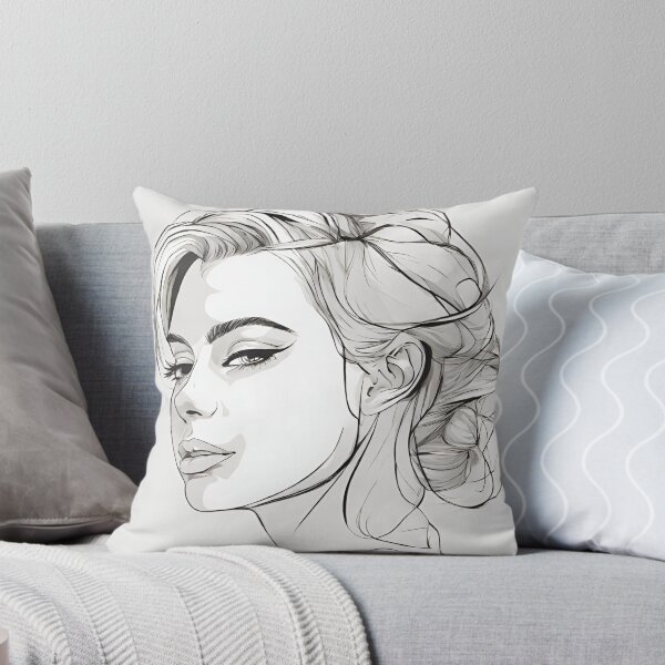 Item preview, Monochrome Mastery: Abstract Portrait Line Art in Black & White - Niki designed and sold by BPMagic.